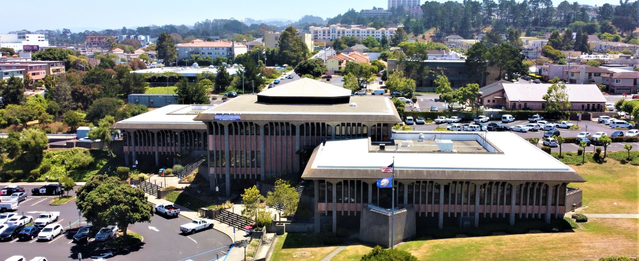 Daly City Hall venue with modern design, ideal for events and meetings.