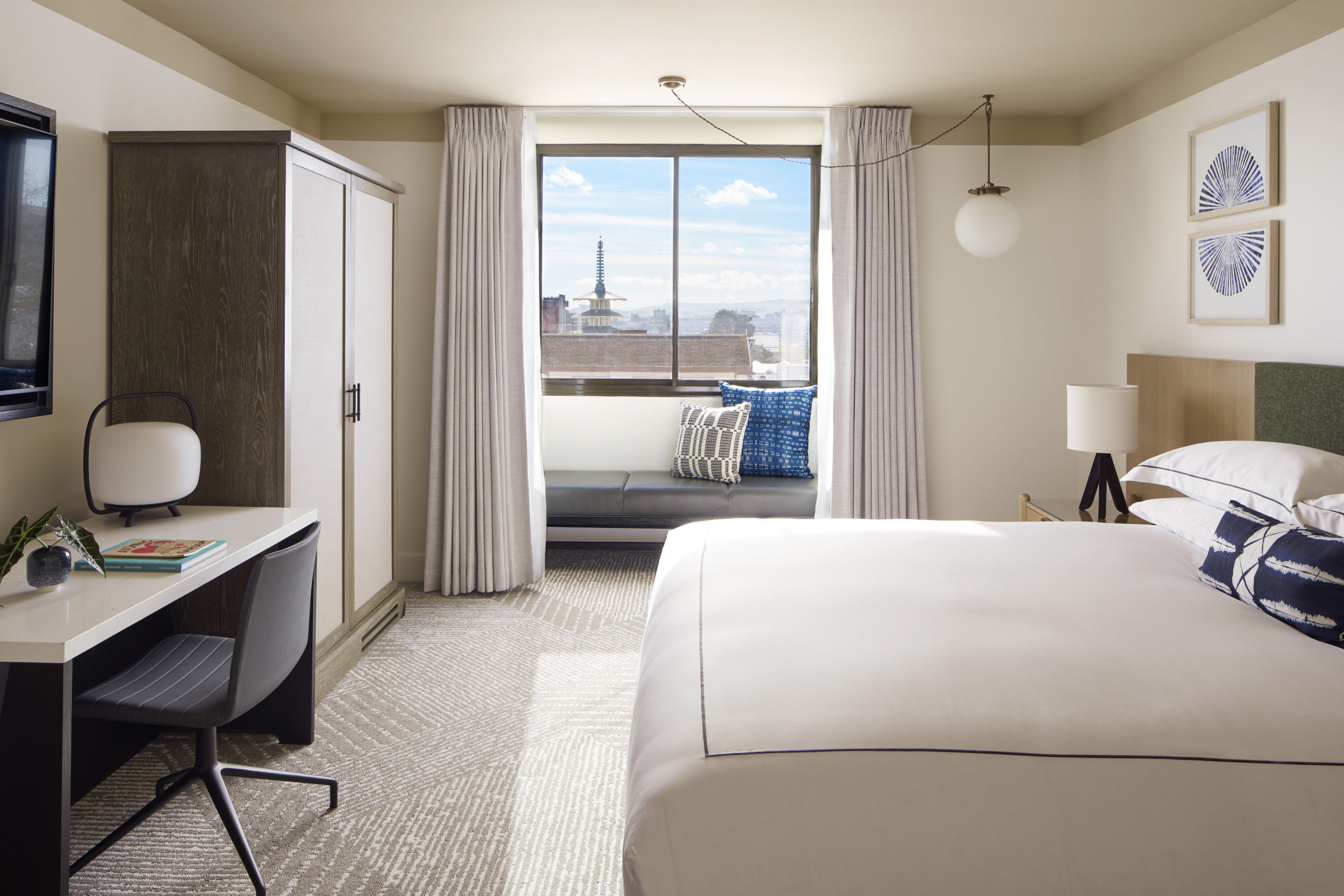Modern hotel room at Japantown Hotel, ideal for business travelers and events.
