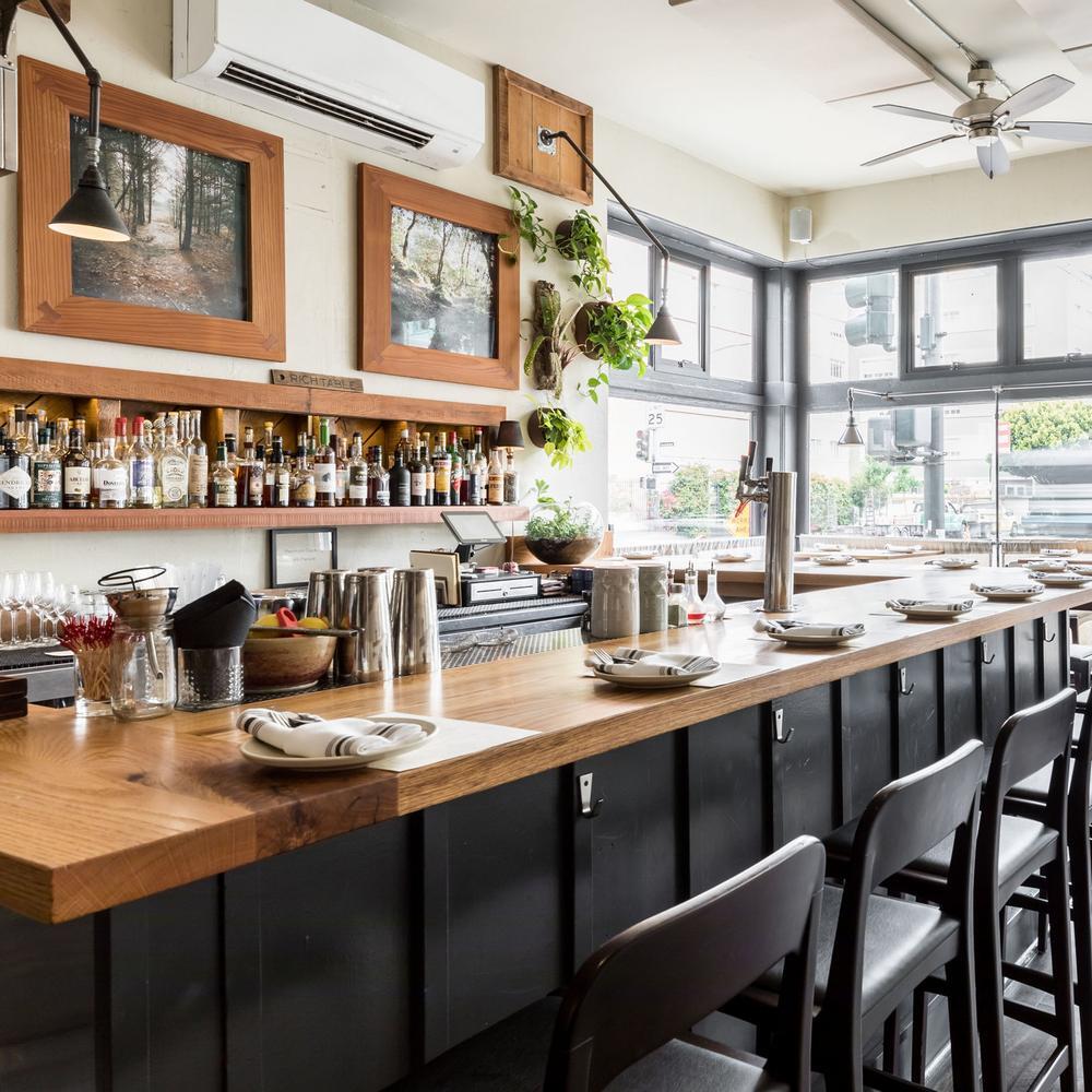 Private dining bar at Rich Table, perfect for cocktail receptions and intimate gatherings.