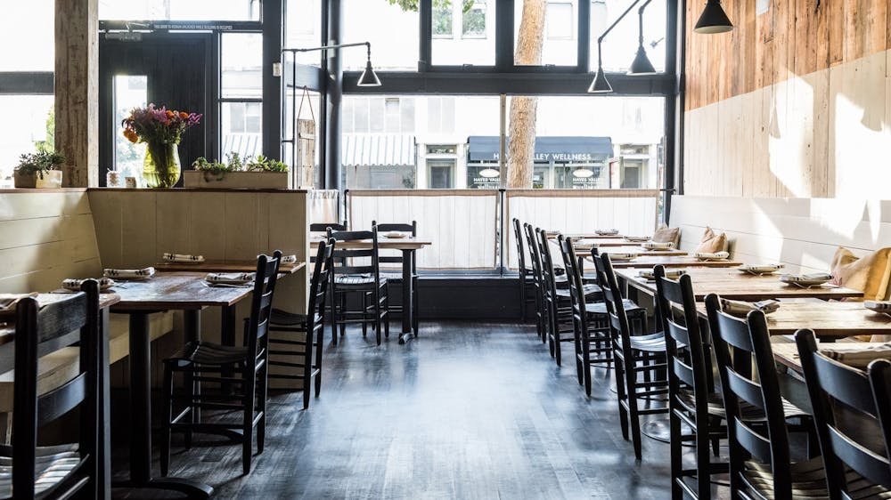 Private dining room at Rich Table with natural light, ideal for events and meetings.