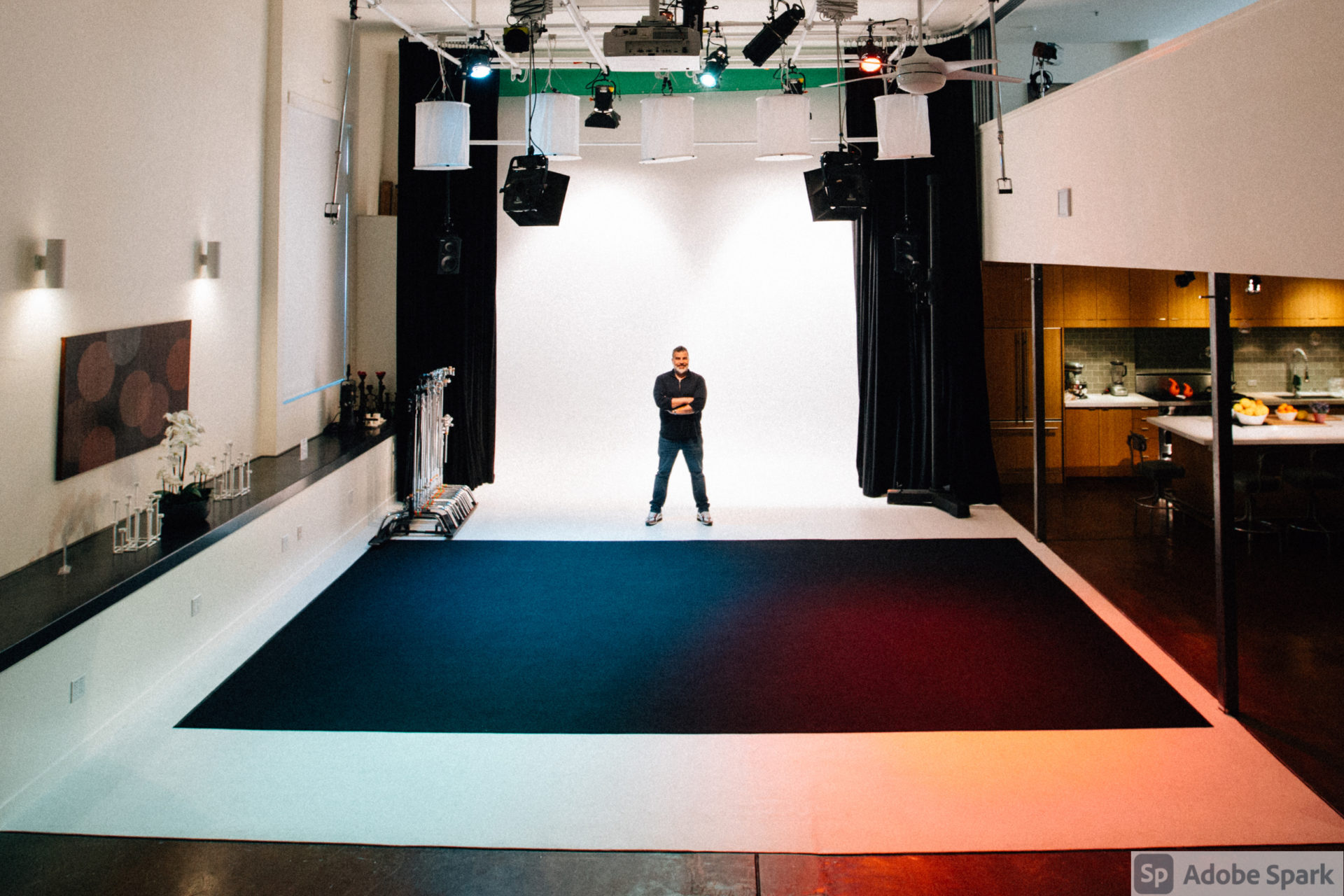 Versatile event space in The Producer's Loft Studio, ideal for presentations and gatherings.