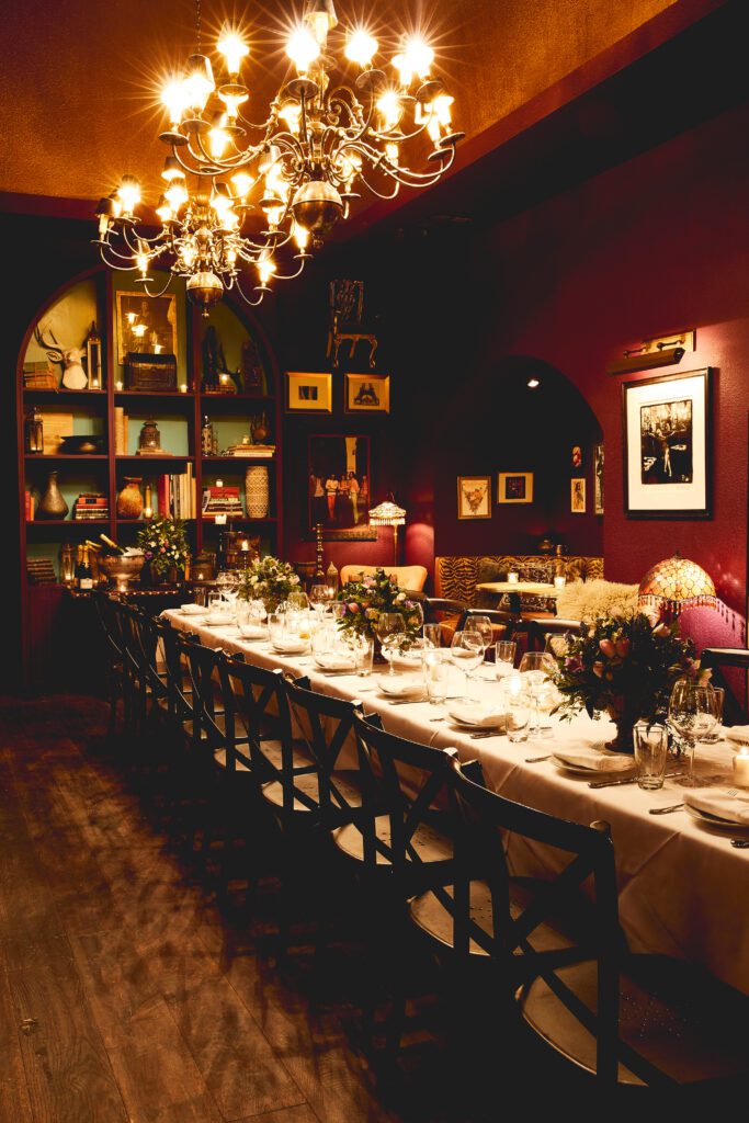 Elegant dining space at The Rail Car, perfect for intimate gatherings and corporate dinners.