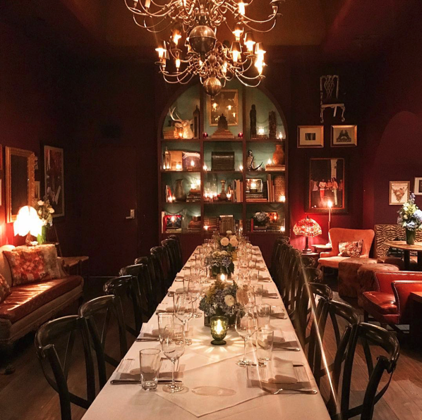 Intimate dining setup at Marianne's Salon, perfect for private events and exclusive dinners.