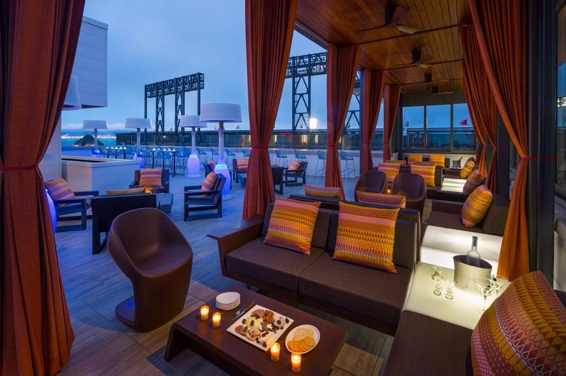 Stylish rooftop lounge at Hotel VIA, perfect for upscale events and networking.