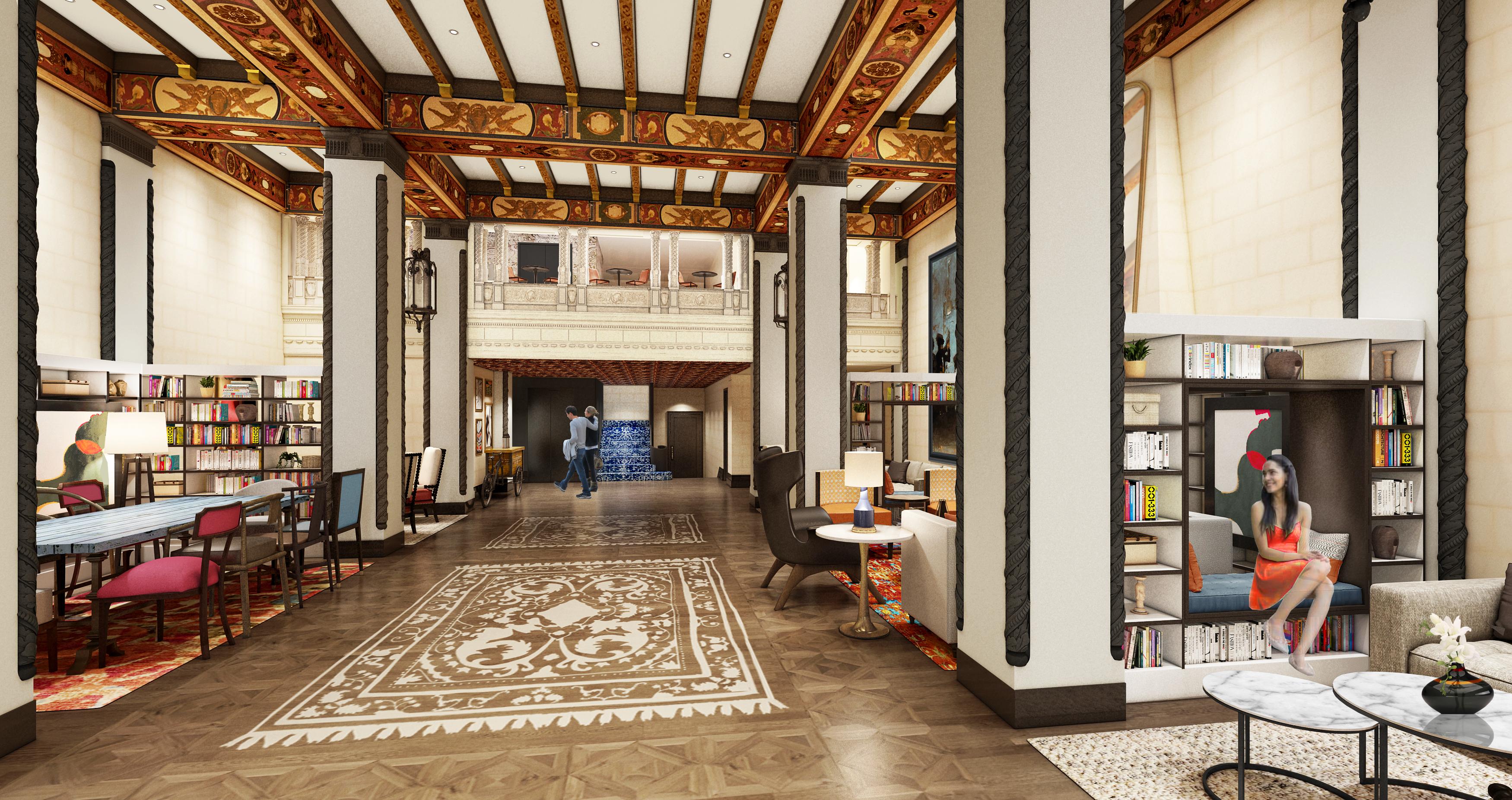 Elegant Hotel Spero lobby with natural light, ideal for meetings and events.