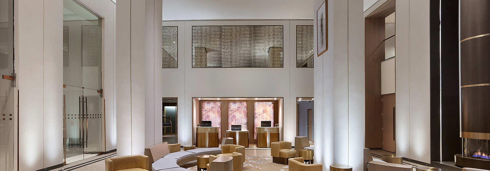 Modern lobby of The Clift Royal Sonesta, perfect for events and networking.