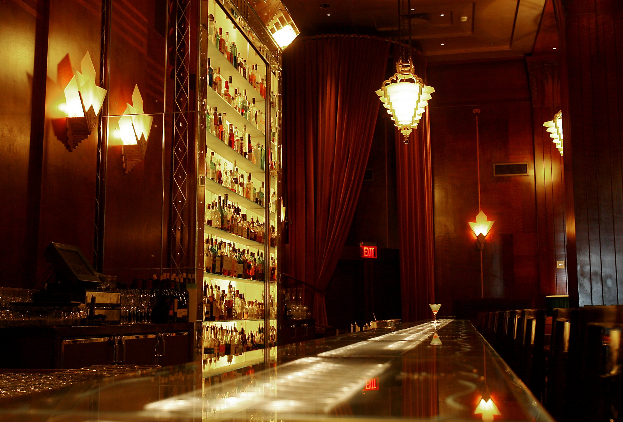 Elegant Redwood Room bar at The Clift Royal Sonesta, perfect for cocktail receptions.