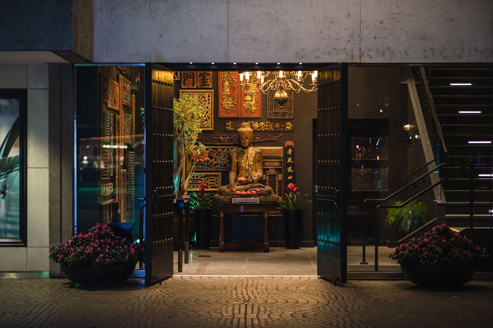 Hong Kong Room entrance at Harborview Restaurant, ideal for wellness and cultural events.