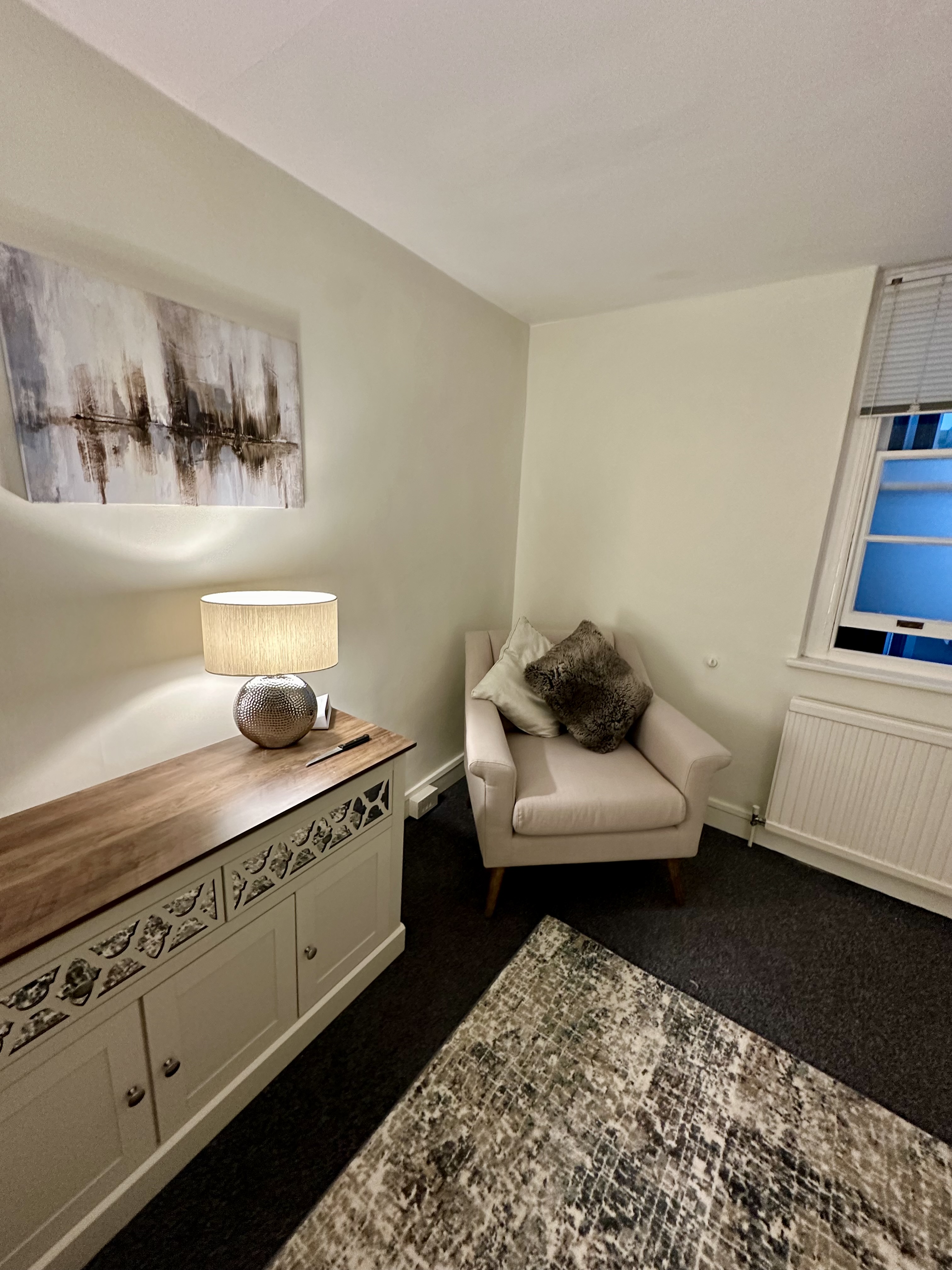 Cozy corner in The Pilgrim Suite, perfect for meetings and events.