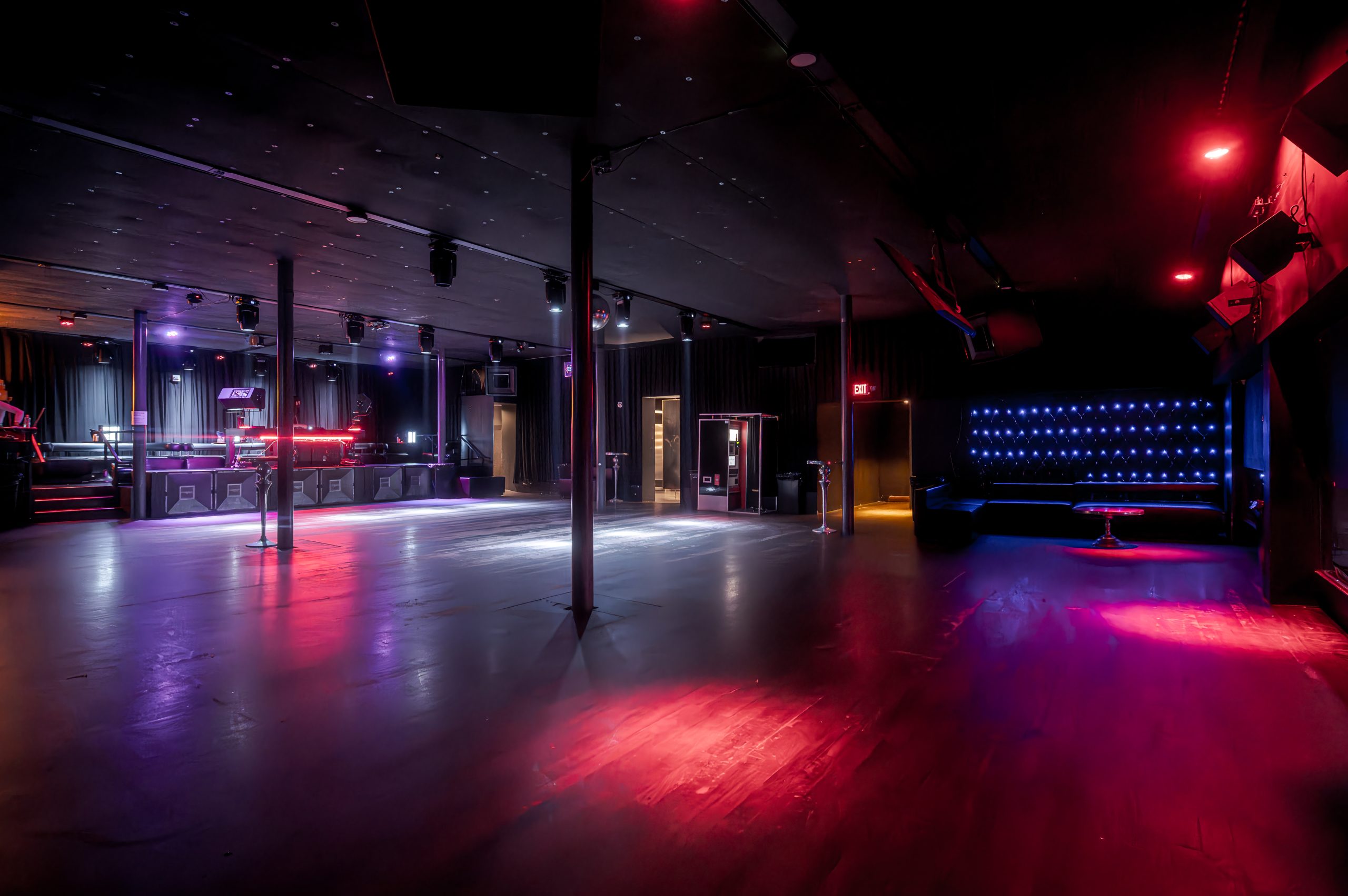 Modern event space at 1015 Folsom with dynamic lighting for corporate events and parties.