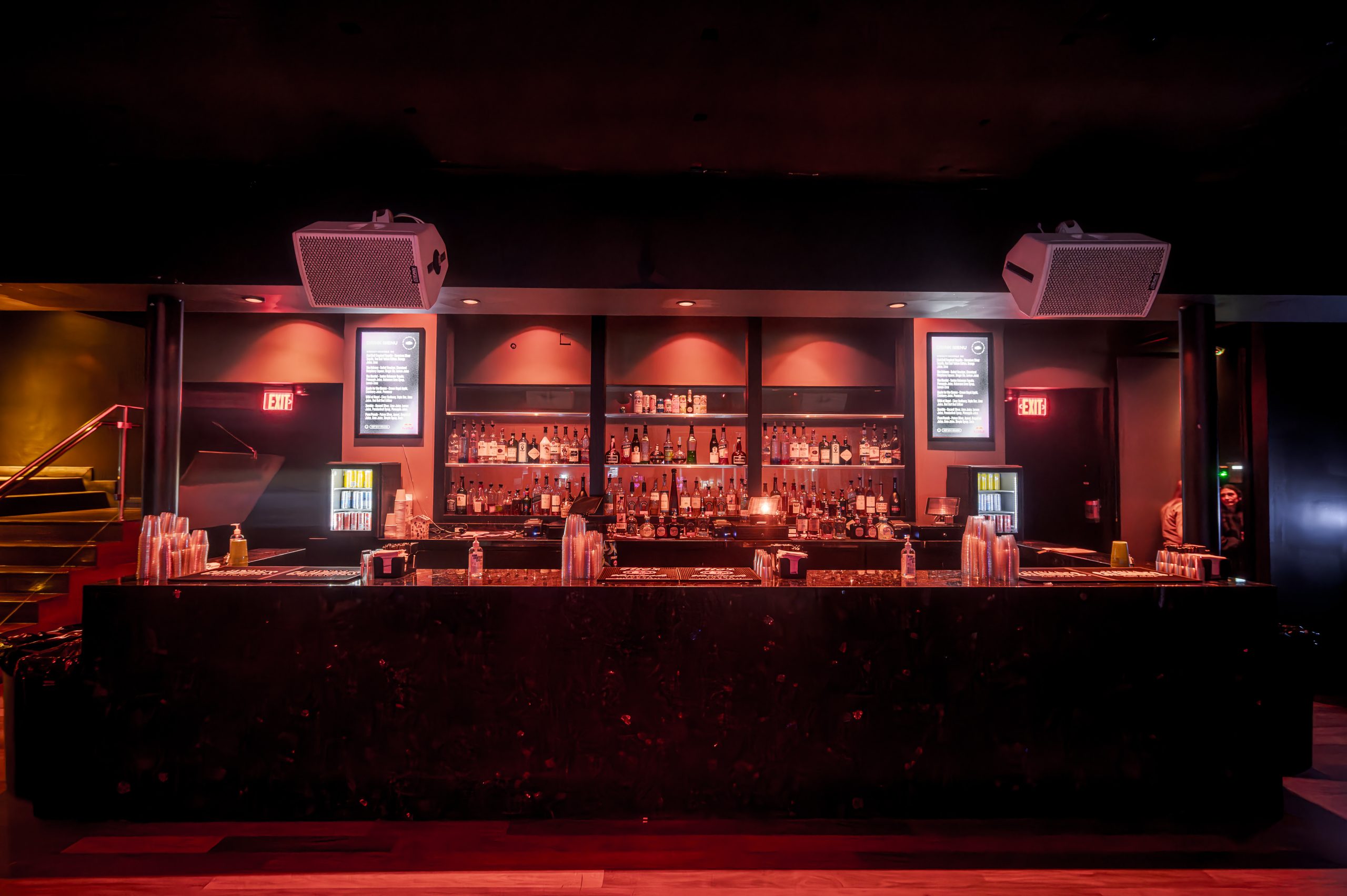 Sleek modern bar in Green Room, 1015 Folsom for events and gatherings.