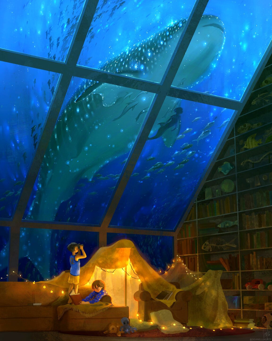 Underwater concert hall with glass ceiling, ideal for unique corporate events and celebrations.