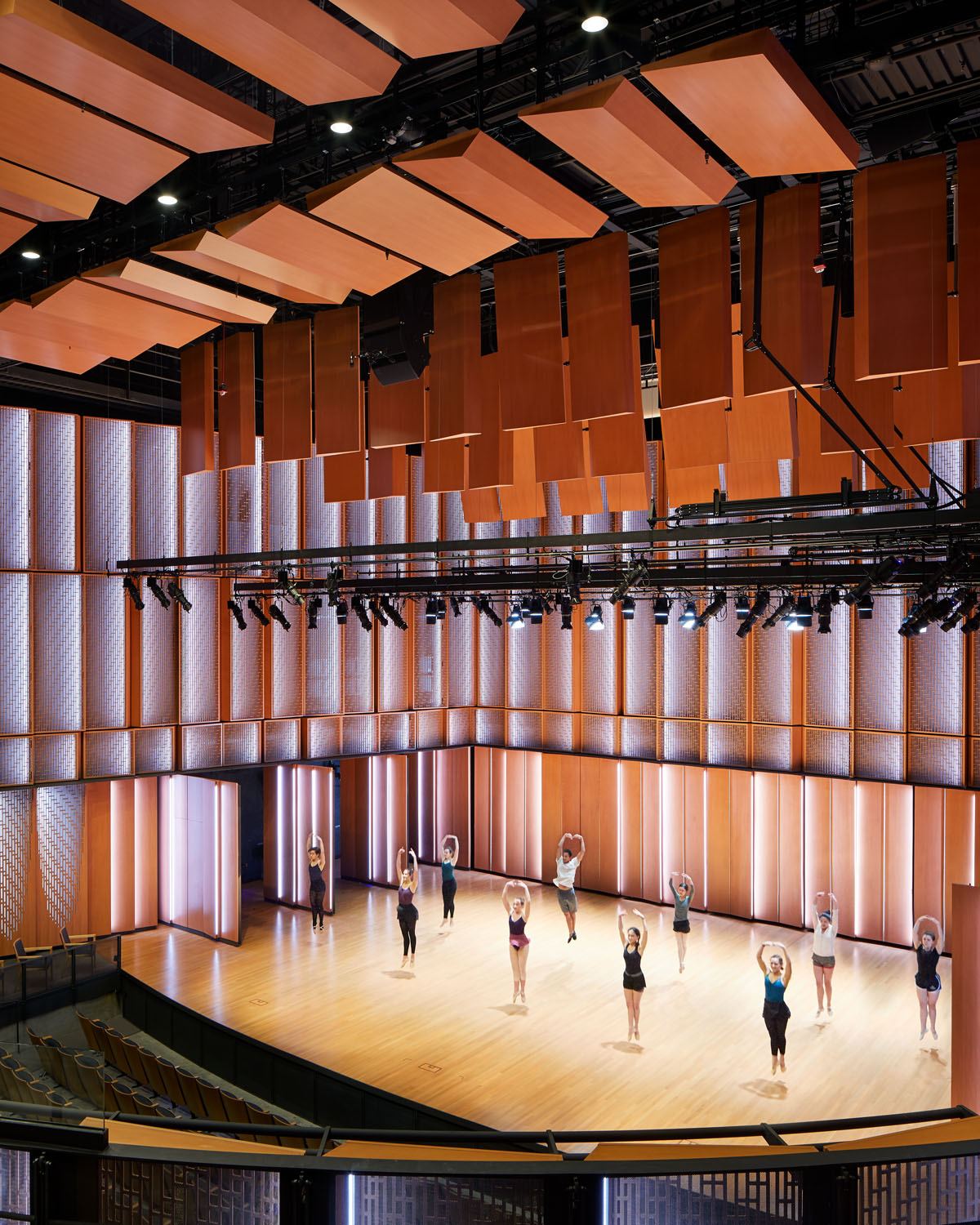 Modern Concert Hall in The Commons SF with sleek stage, ideal for events and performances.