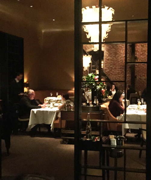 Intimate bar at Quince Restaurant, ideal for corporate dinners and networking events.