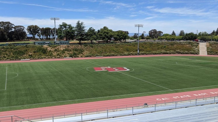 Athletic field at CSUEB Pioneer Stadium, ideal for outdoor events and sports activities.