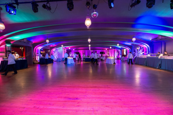Private Events Space in Social Hall SF with colorful uplighting for receptions and galas.
