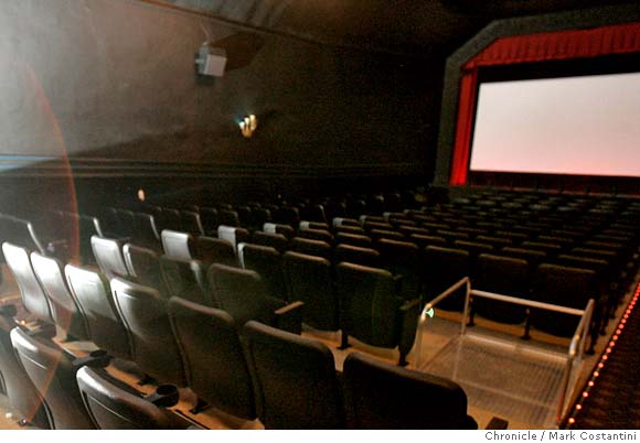 Spacious auditorium with tiered seating for conferences and film events at Vogue Theater.