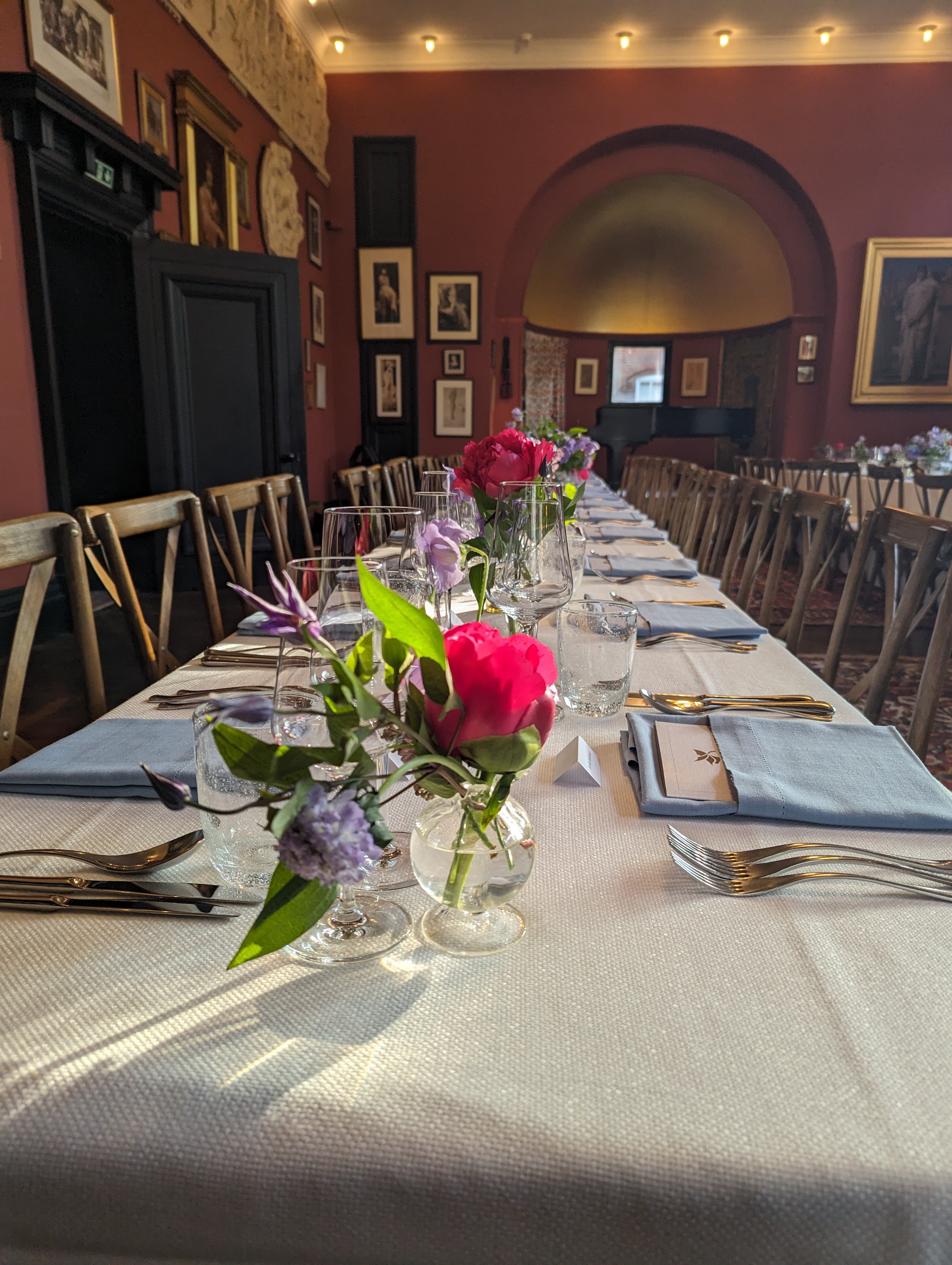 Elegant dining setup for a Christmas party at Leighton House, perfect for intimate events.