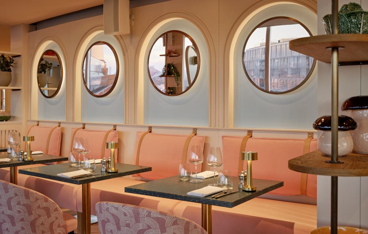 Stylish dining space at JOIA BAR, art'otel London, ideal for events and meetings.