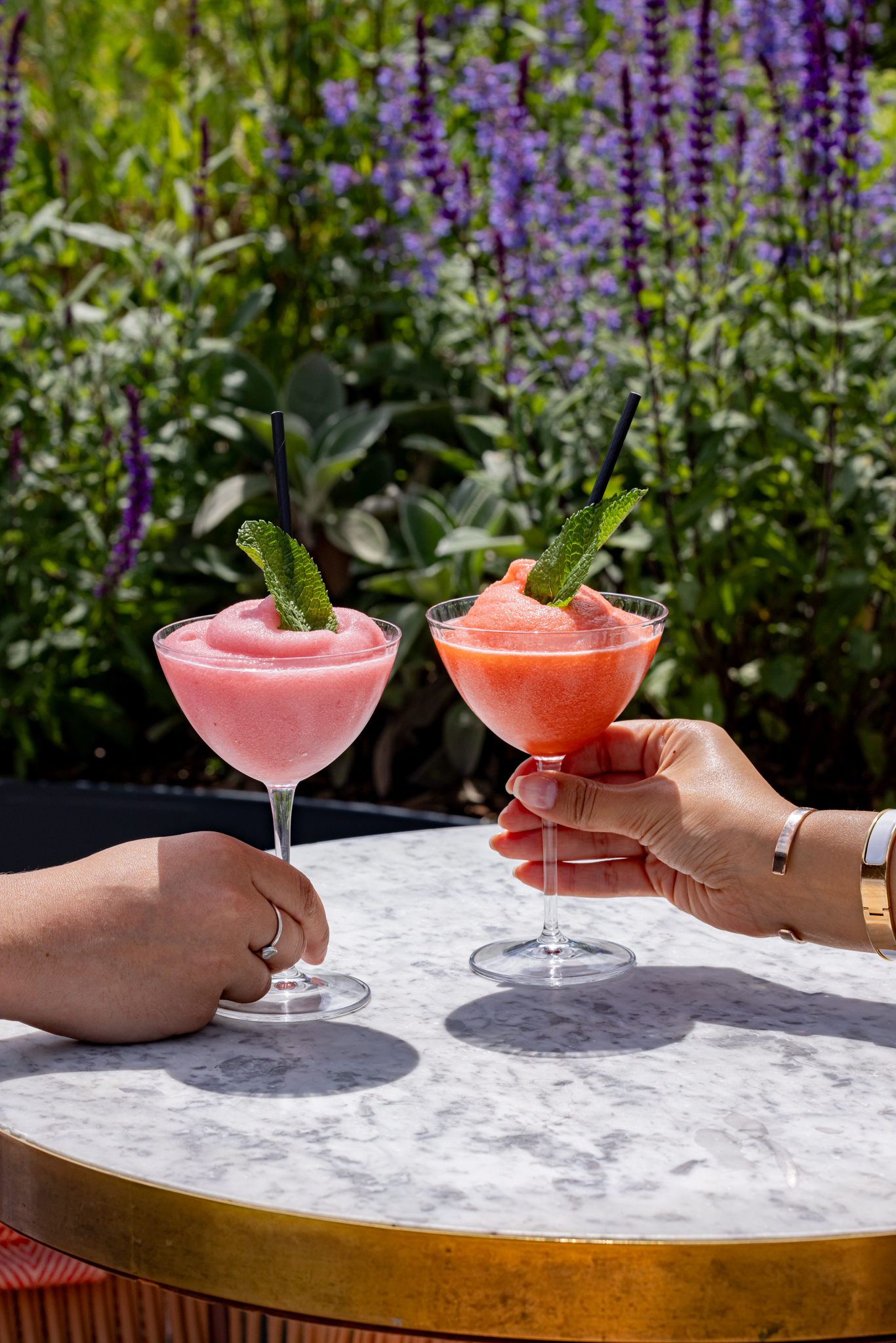 Vibrant frozen cocktails at JOIA Rooftop, perfect for summer events and gatherings.