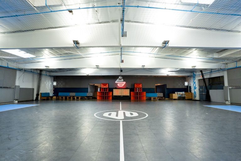 Badminton/Volleyball court in Evolve Project LA, ideal for corporate events and gatherings.