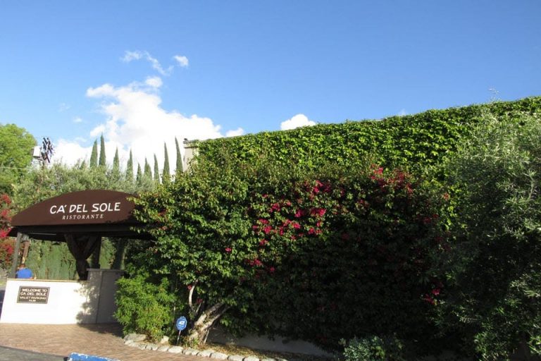 Wrap-around patio entrance at Ca' Del Sole, perfect for outdoor events and gatherings.