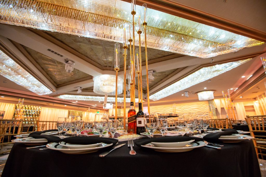 Elegant dining table in Mirage Conference Room for upscale galas and corporate dinners.