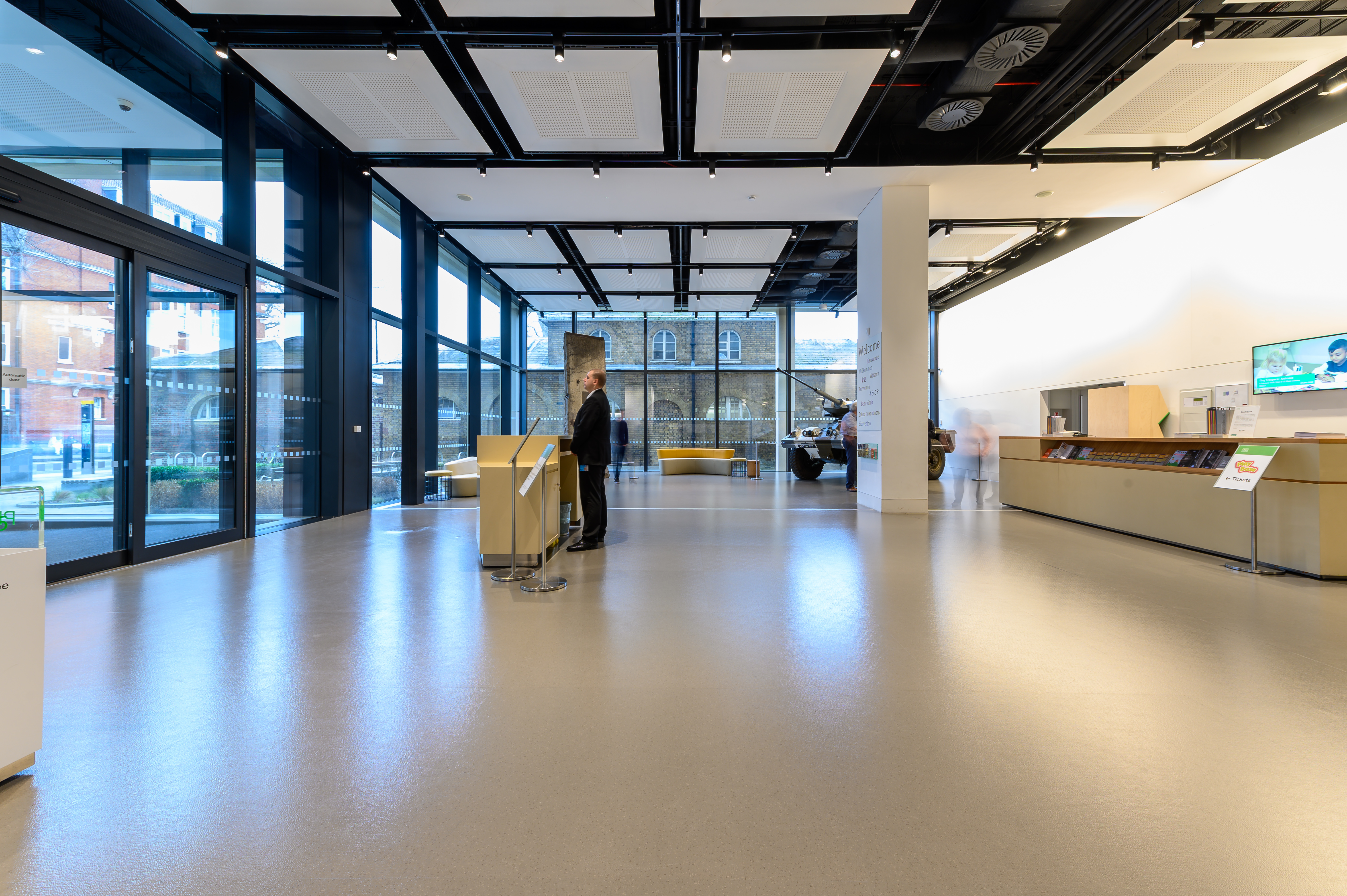 Spacious Foyer at National Army Museum, ideal for networking events and exhibitions.