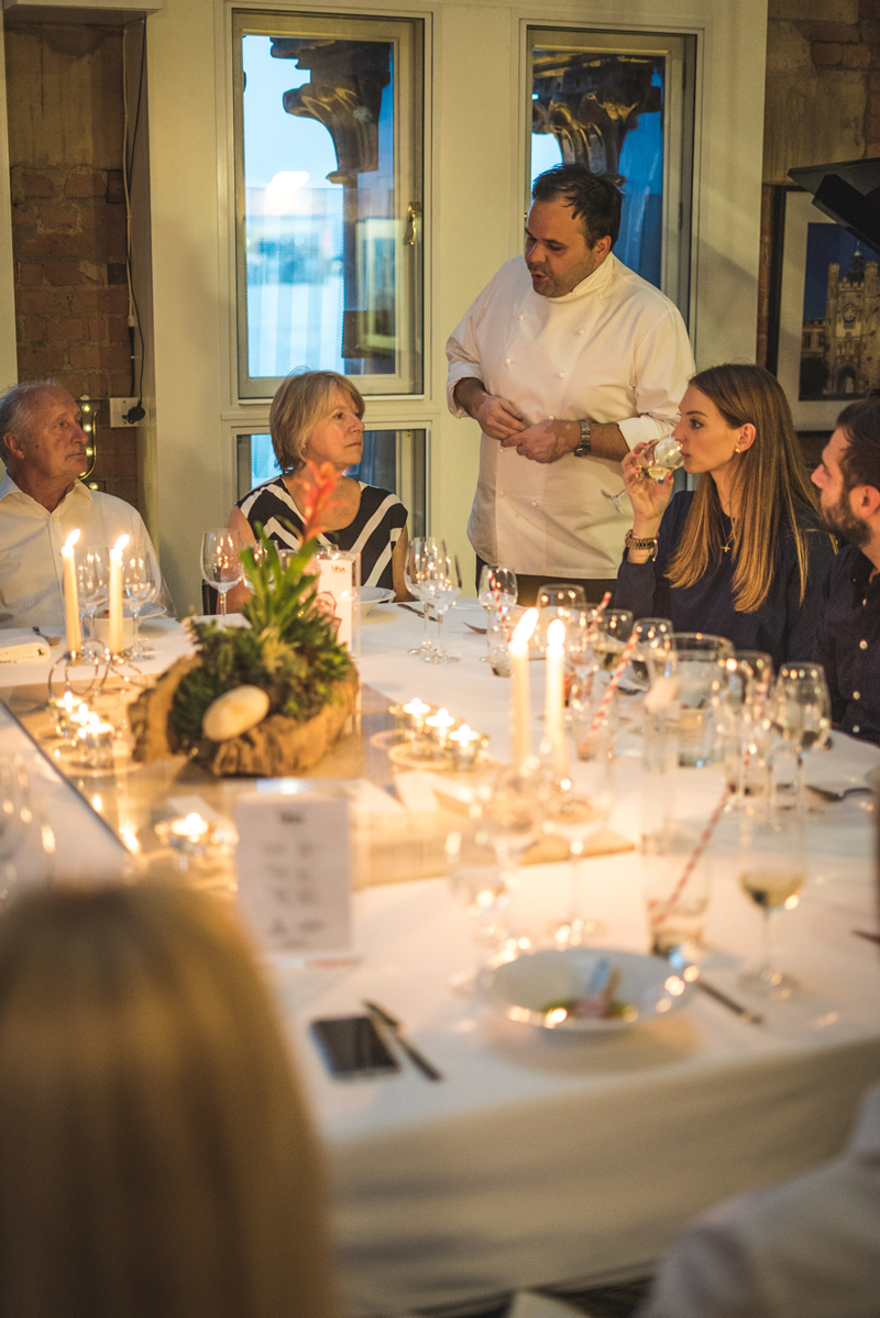 Intimate dining at UNA King's Cross with elegant table setting for corporate events.