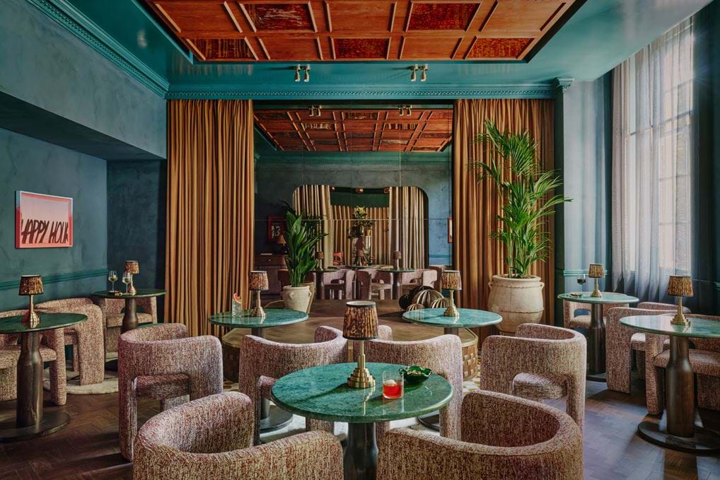 Stylish event space in EVE Kensington with plush seating for upscale gatherings.