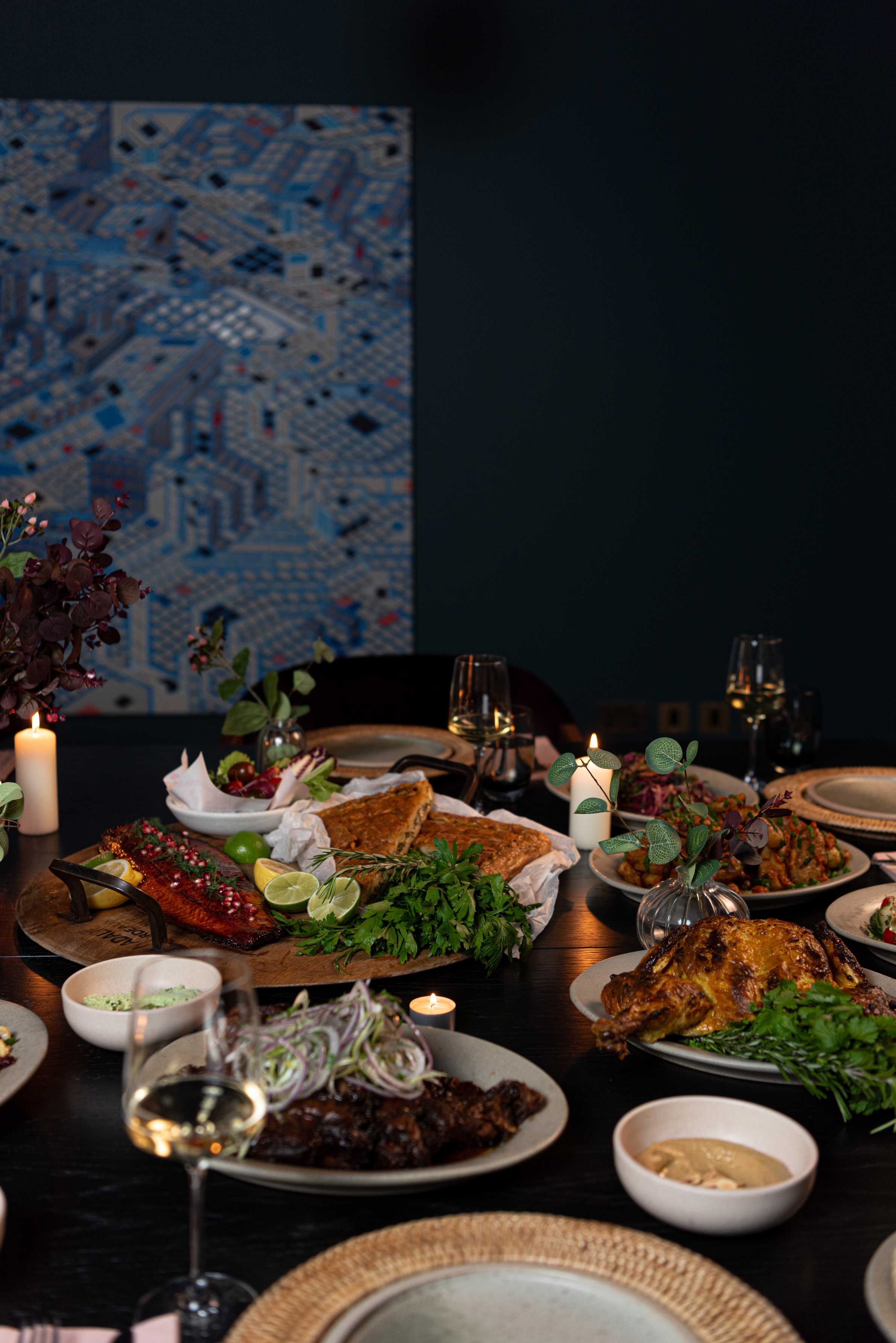 Private dining room in EVE Kensington with elegant table setting for events and celebrations.