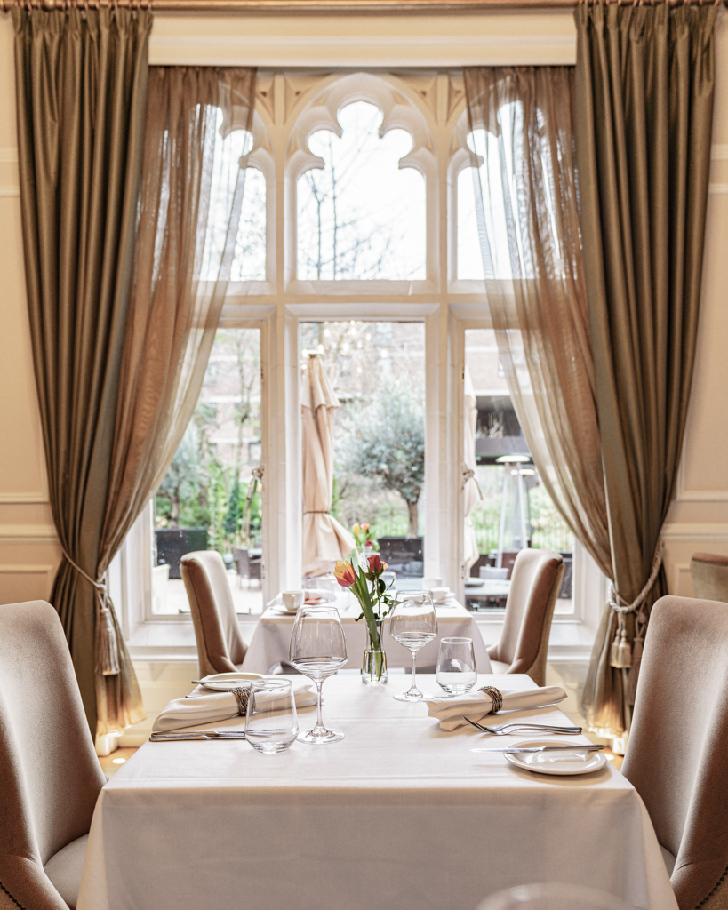 Elegant dining table in The Churchill Room, ideal for upscale events and gatherings.