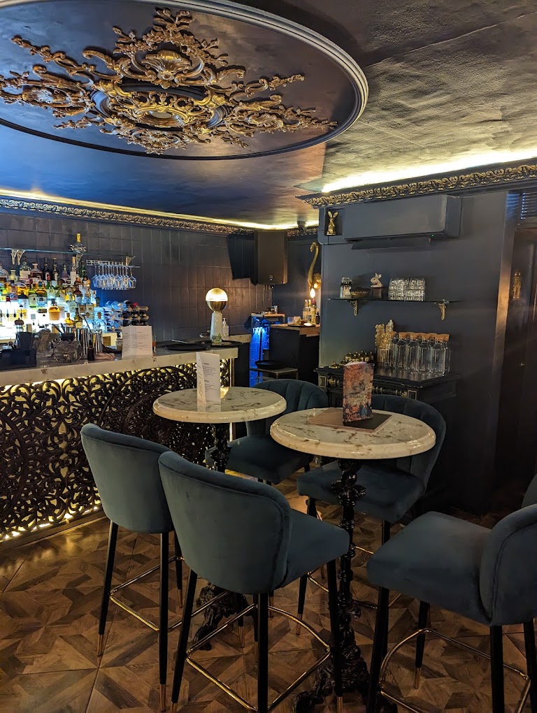 Stylish bar at The Rabbit's Hole, ideal for intimate gatherings and networking events.