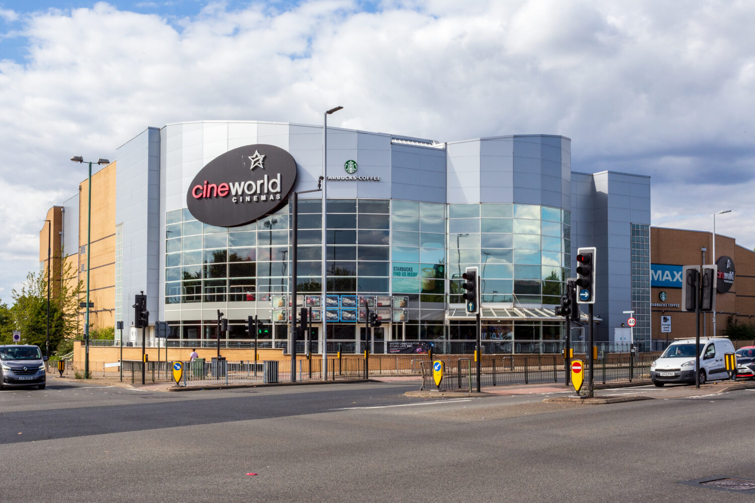 Cineworld Enfield cinema with large glass facade, perfect for events and screenings.