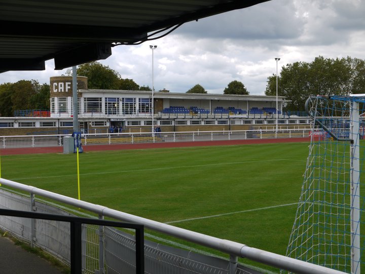 Main Stand Seating at Enfield Town FC, ideal for outdoor events and gatherings.