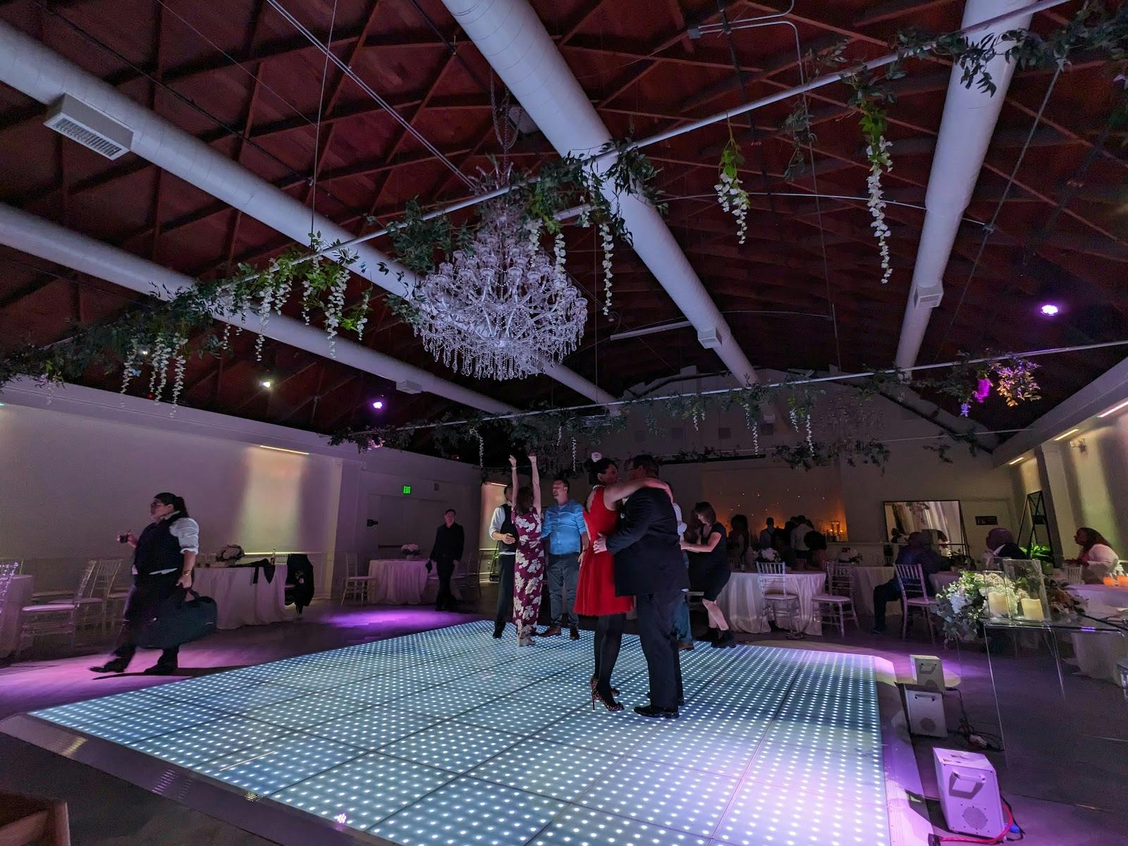 VASA San Diego dance floor with LED lights, perfect for celebrations and corporate events.