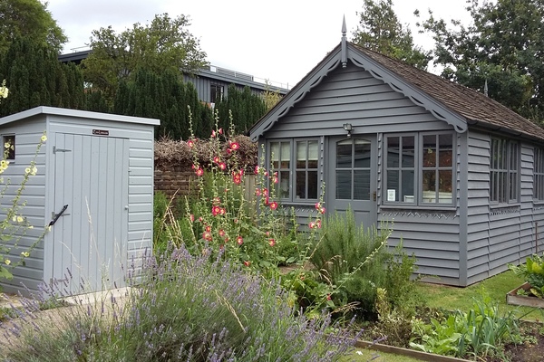 Garden Room at Brentford Quaker Meeting House, rustic space for intimate events and workshops.