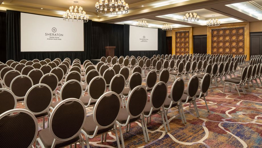 Classic conference room at Sheraton Garden Grove, ideal for seminars and presentations.