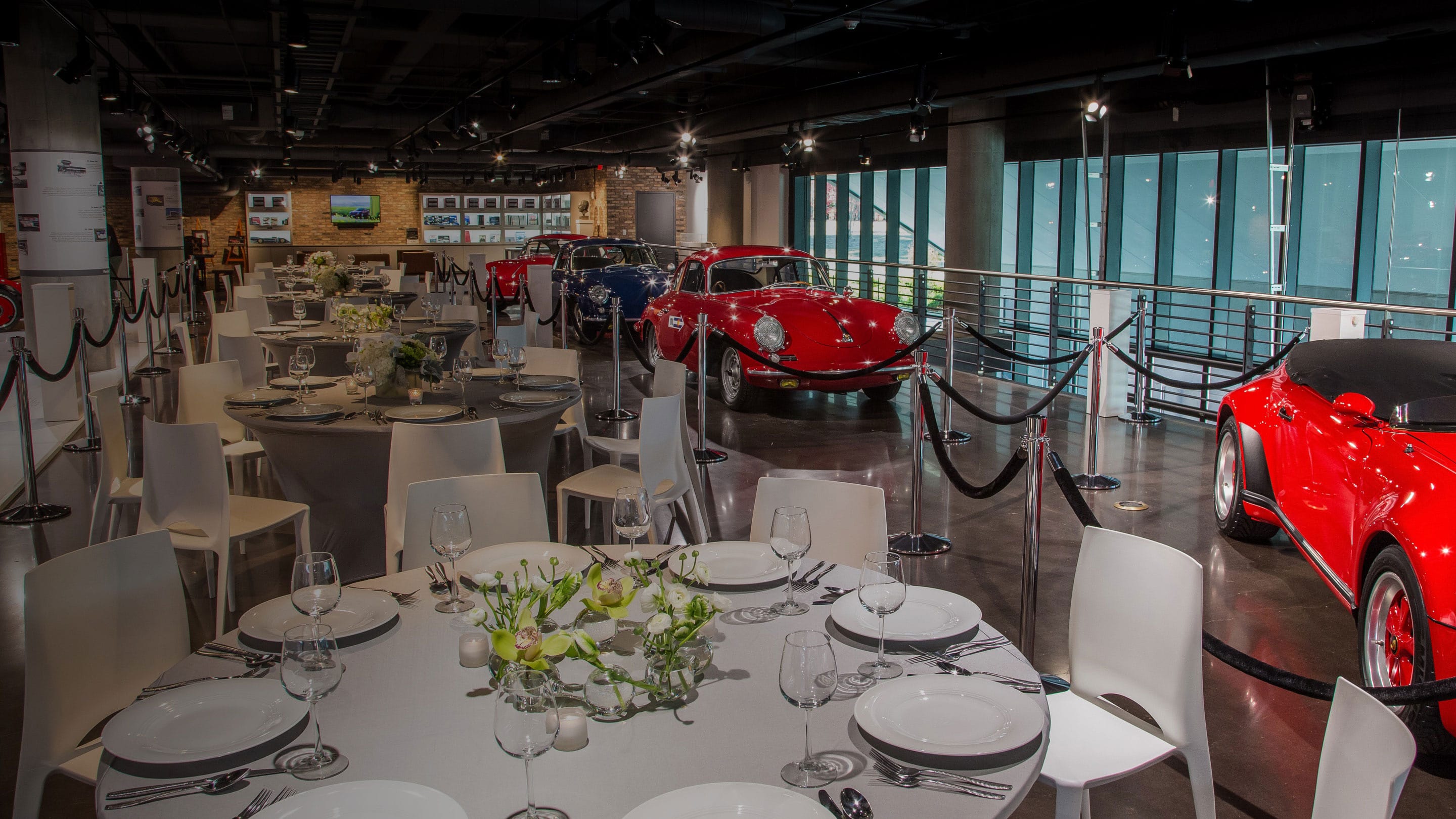 Porsche Experience Center Atlanta: elegant dining, classic cars, luxury corporate events.