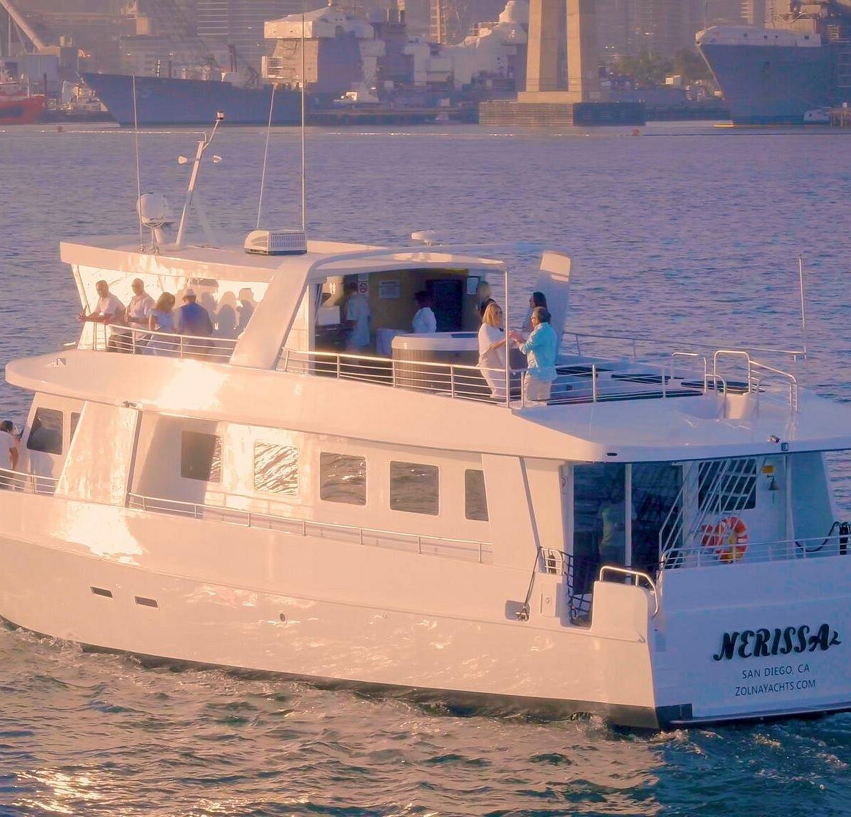 Sleek Nerissa Yacht for upscale events and corporate meetings on serene waters.