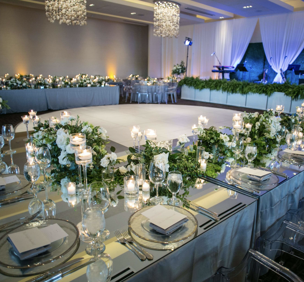 Elegant Lanai Patio at Coasterra, perfect for weddings and formal gatherings.