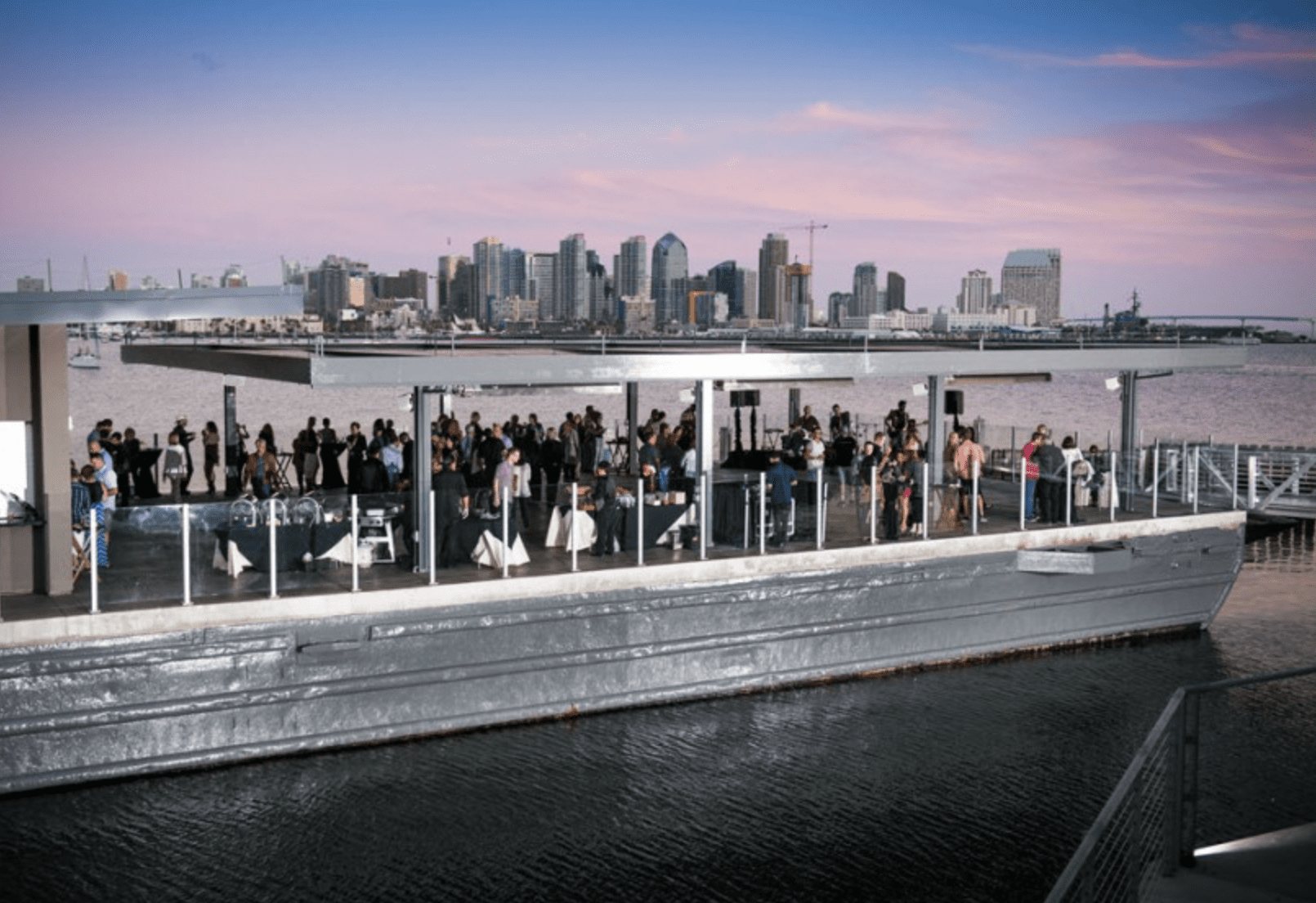 Harbor Float at Coasterra: modern waterfront venue for corporate and social events.