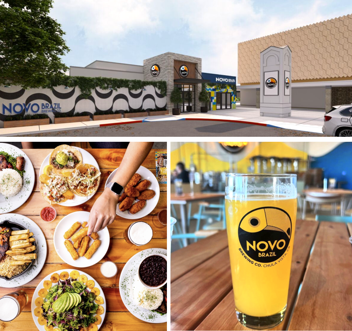 Vibrant Tasting Room at Novo Brazil Brewing, ideal for events and gatherings.
