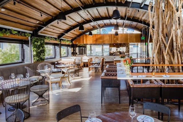 Stylish Harbor View Dining event space with natural light, perfect for gatherings and meetings.