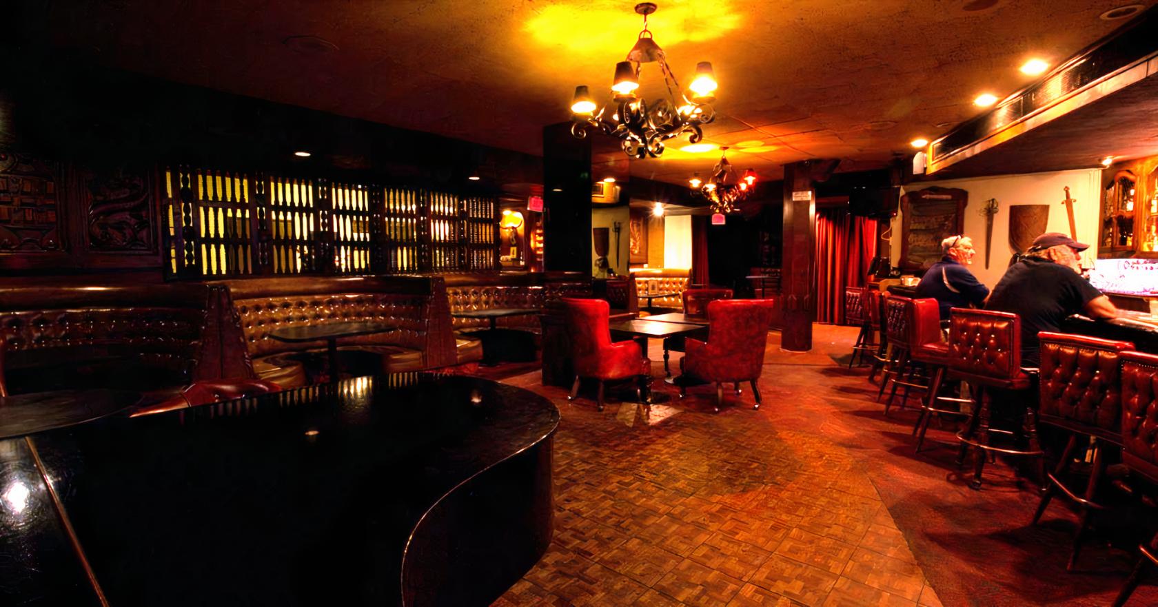 Elegant dining room with plush seating, perfect for private events and cocktail receptions.