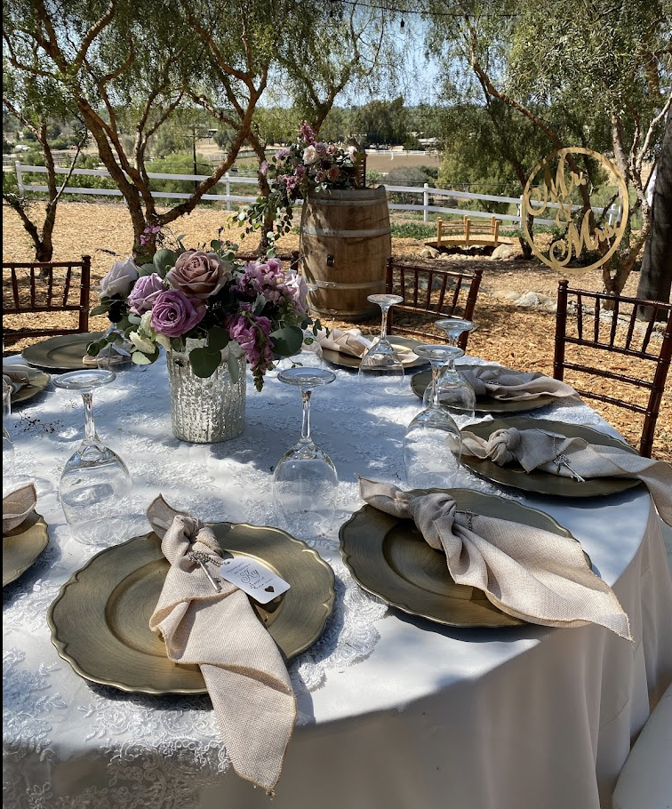 Elegant gazebo dining setup in San Diego for weddings and upscale events.