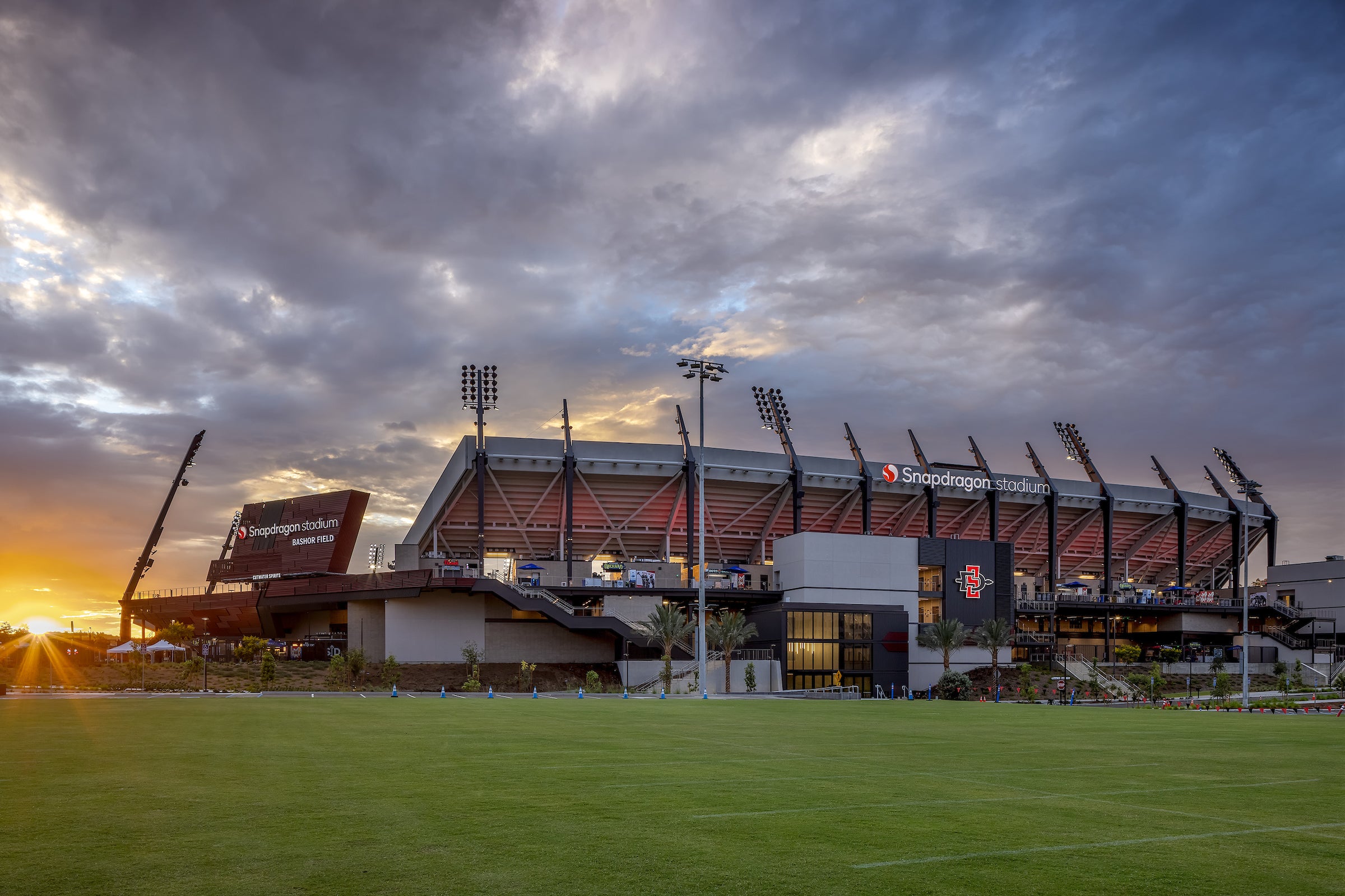 Snapdragon Stadium in San Diego, modern venue for corporate events and exhibitions.