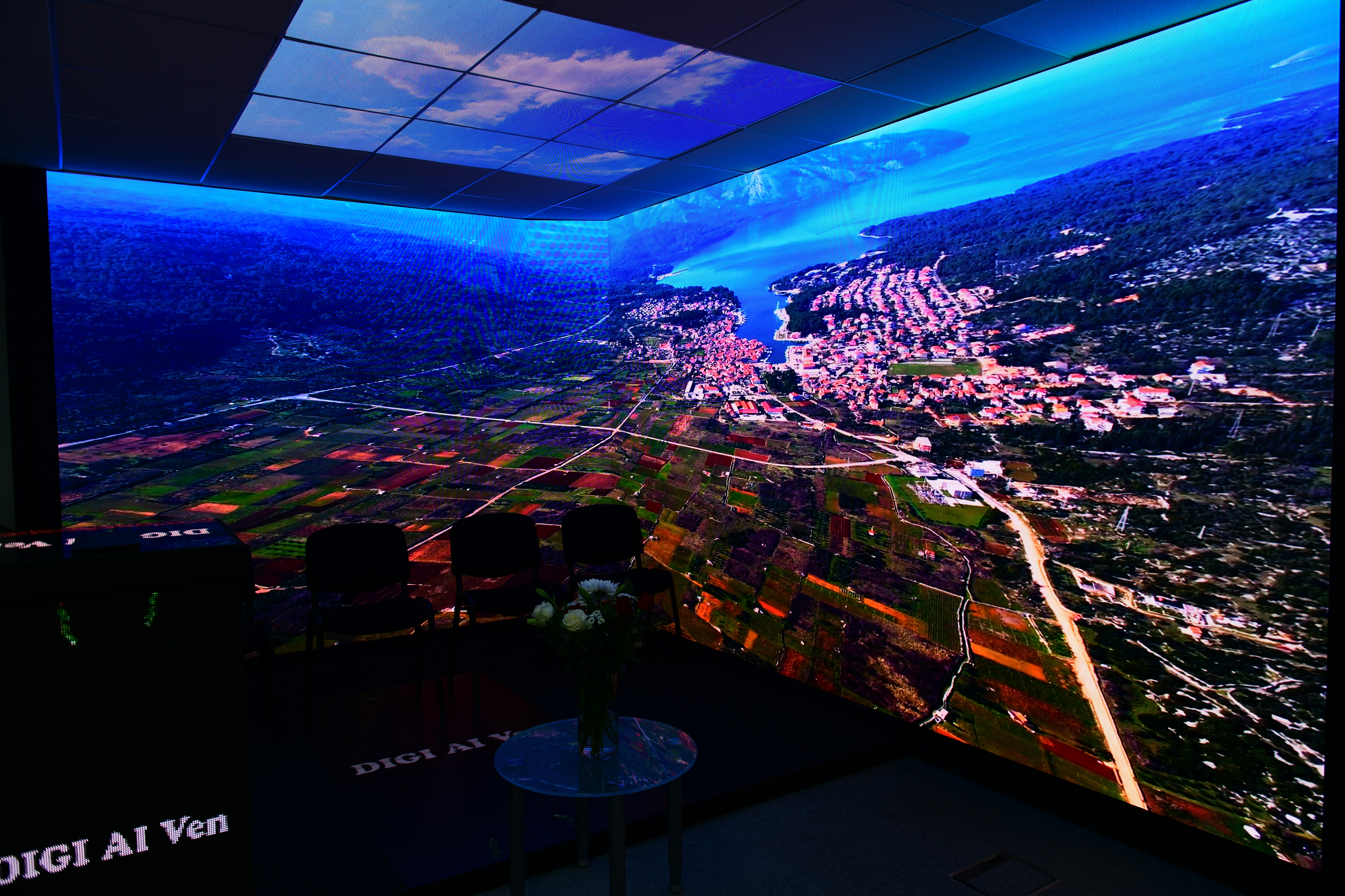 Conference Room in Digi AI Ven with immersive digital display for tech events and networking.