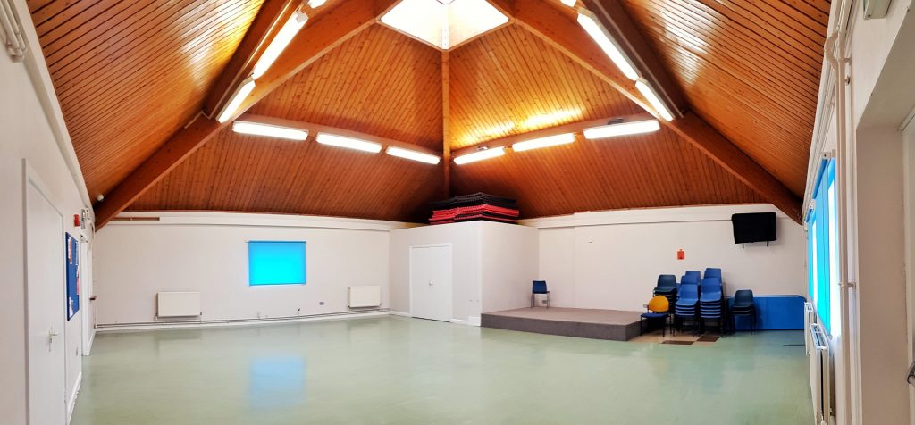 Large Hall in Kennington Park Community Centre, spacious venue for workshops and conferences.