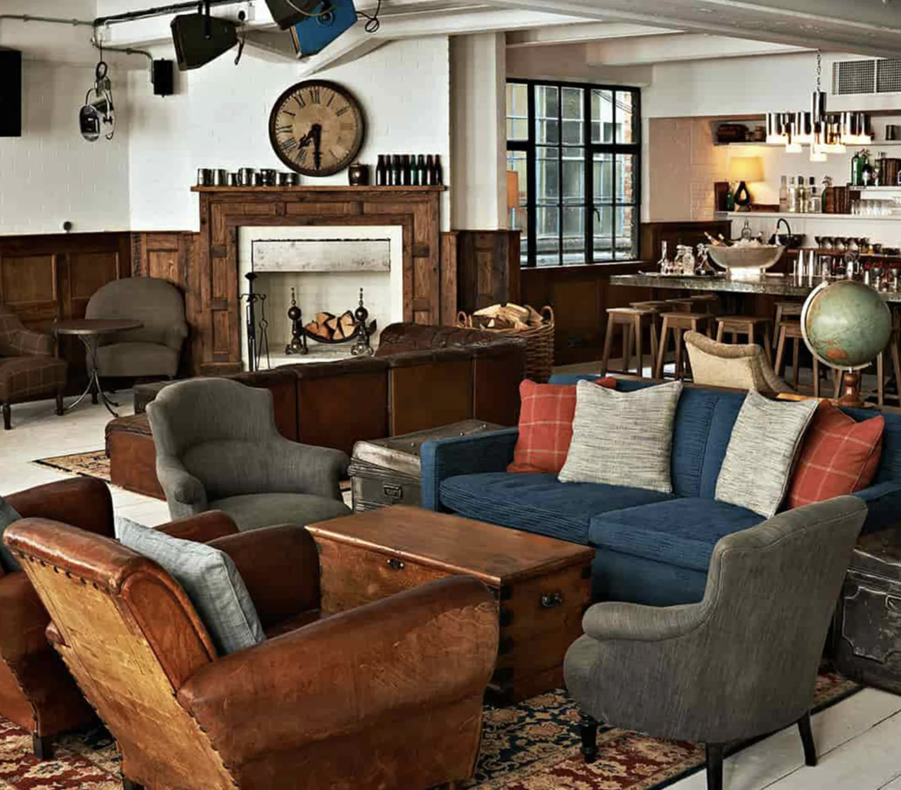 Private room at Cecconi's Shoreditch, stylish lounge for networking events and meetings.